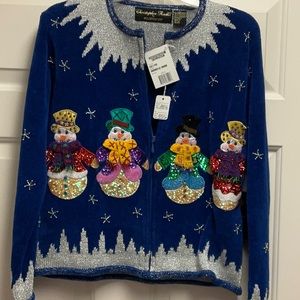 Christopher Radko Holiday Sweater size M with front zipper. Brand new with tags!